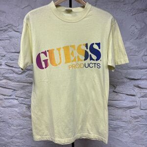 Guess Jeans Rainbow Split Fountain Fade T Shirt RARE Vintage 1989 80s USA Soft